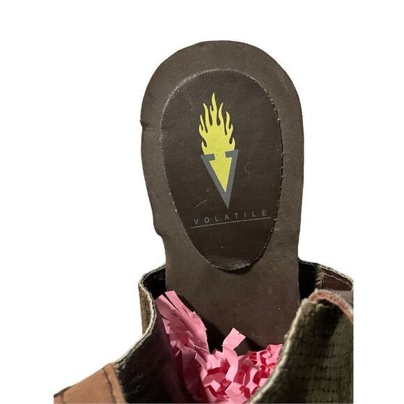 Volatile Brown Leather platform Wedges Peep Toe - Picture 10 of 15